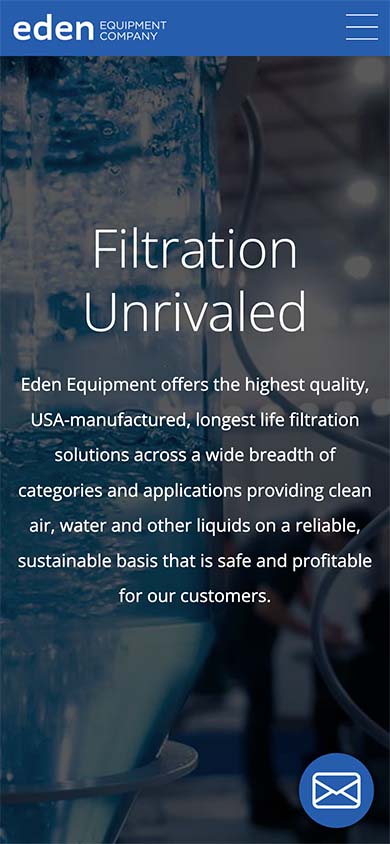 Eden Equipment Industrial Filtration homepage