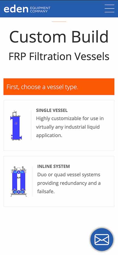 Eden Equipment Custom Vessels Configurator